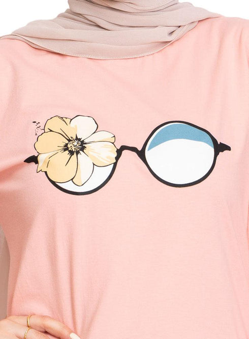 Powder Rose Printed Long - Sleeve Design 41 - Khotwh